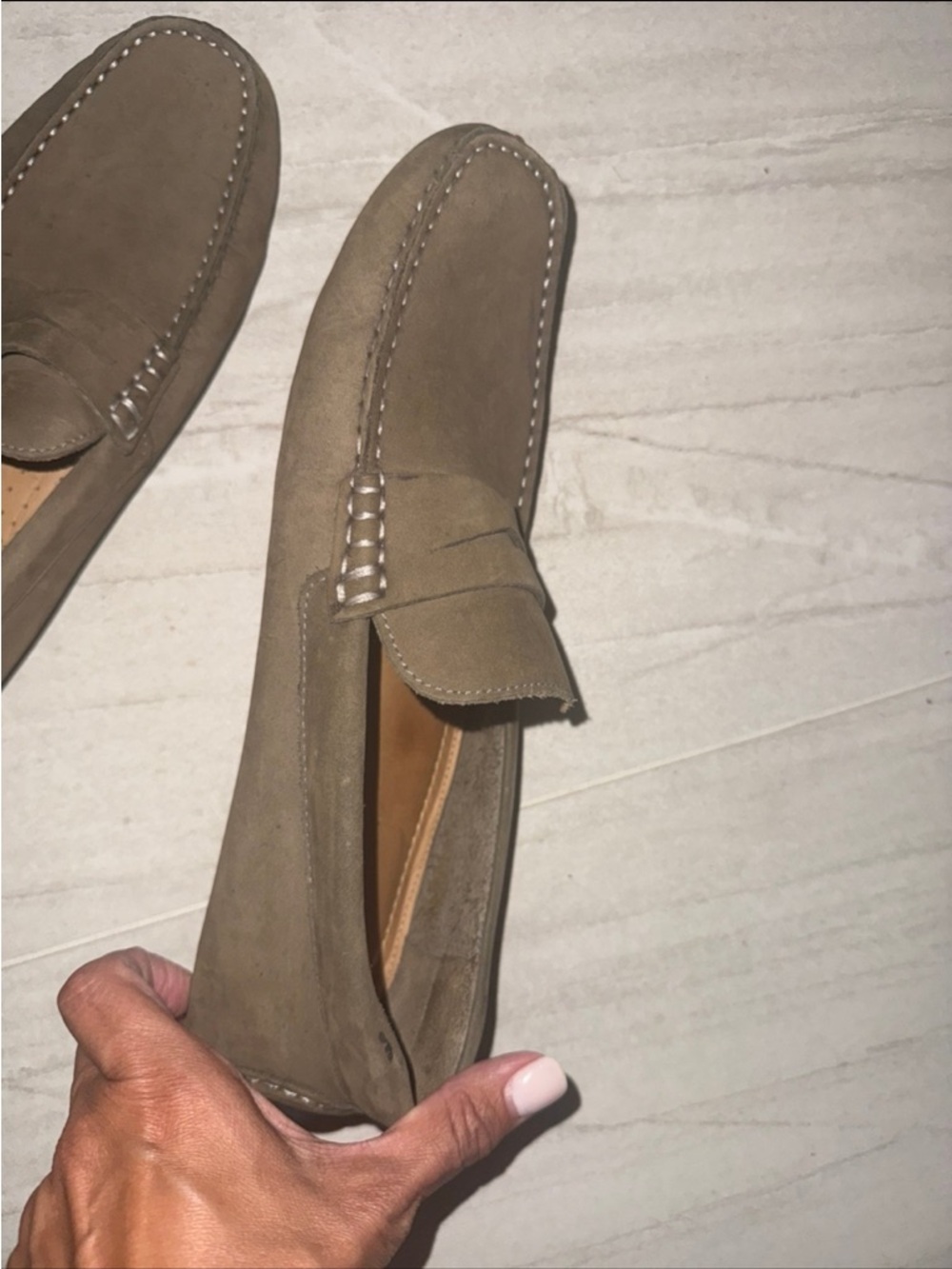 Nordstrom Men’s Suede Loafers in Taupe size 10